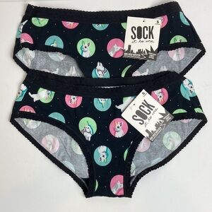 Sock It To Me Underwear Bundle Hop to It Bunny Mid-rise Hipster 2 pair Small NWT